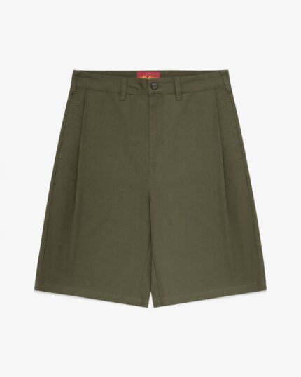 Olive Side Pleat Shorts1.jpg