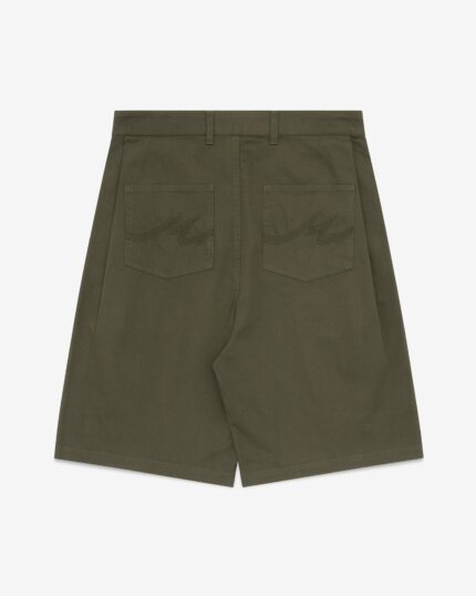Olive Side Pleat Shorts2.jpg